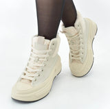 Sneaker Beige Schuhe Gefüttert NEW