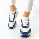 Superfresh Sneaker Weiß/Blau Glitzer