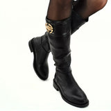 Stiefel mit Goldene Details "Schwarz"