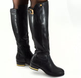 Stiefel mit Goldener Schnalle "Schwarz"