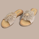 Pantoletten Glitzer-Beige