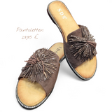 Pantoletten Glitzer-Braun