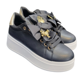 Plateau-Sneaker Schwarz/Weiß