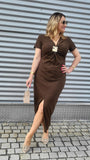 Kleid in Schokoladenbraun