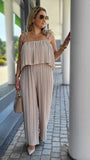Plissee "Jumpsuit" Beige