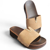 Pantoletten Glitzer Beige New