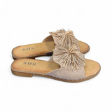 Pantoletten Glitzer-Beige