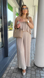 Plissee "Jumpsuit" Beige