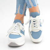 Keilsneaker in Weiß/Blau