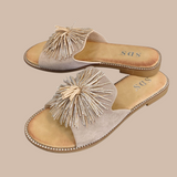 Pantoletten Glitzer-Beige