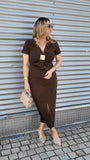 Kleid in Schokoladenbraun