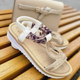 Sandalen Edel "Gold" Glitzer Strass