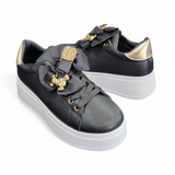 Plateau-Sneaker Schwarz/Weiß