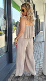 Plissee "Jumpsuit" Beige