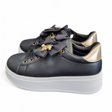 Plateau-Sneaker Schwarz/Weiß
