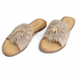 Pantoletten Glitzer-Beige