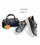 Plateau-Sneaker Schwarz/Weiß