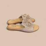 Pantoletten Glitzer-Beige