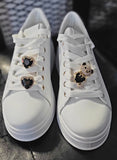 Plateau-Sneaker "Weiß-Gold-Details"