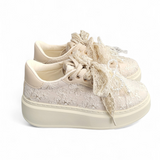 Plateau-Sneaker Beige/Spitze