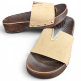 Pantoletten Glitzer Beige New