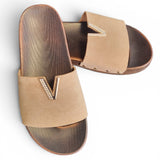 Pantoletten Glitzer Beige New