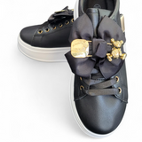Plateau-Sneaker Schwarz/Weiß